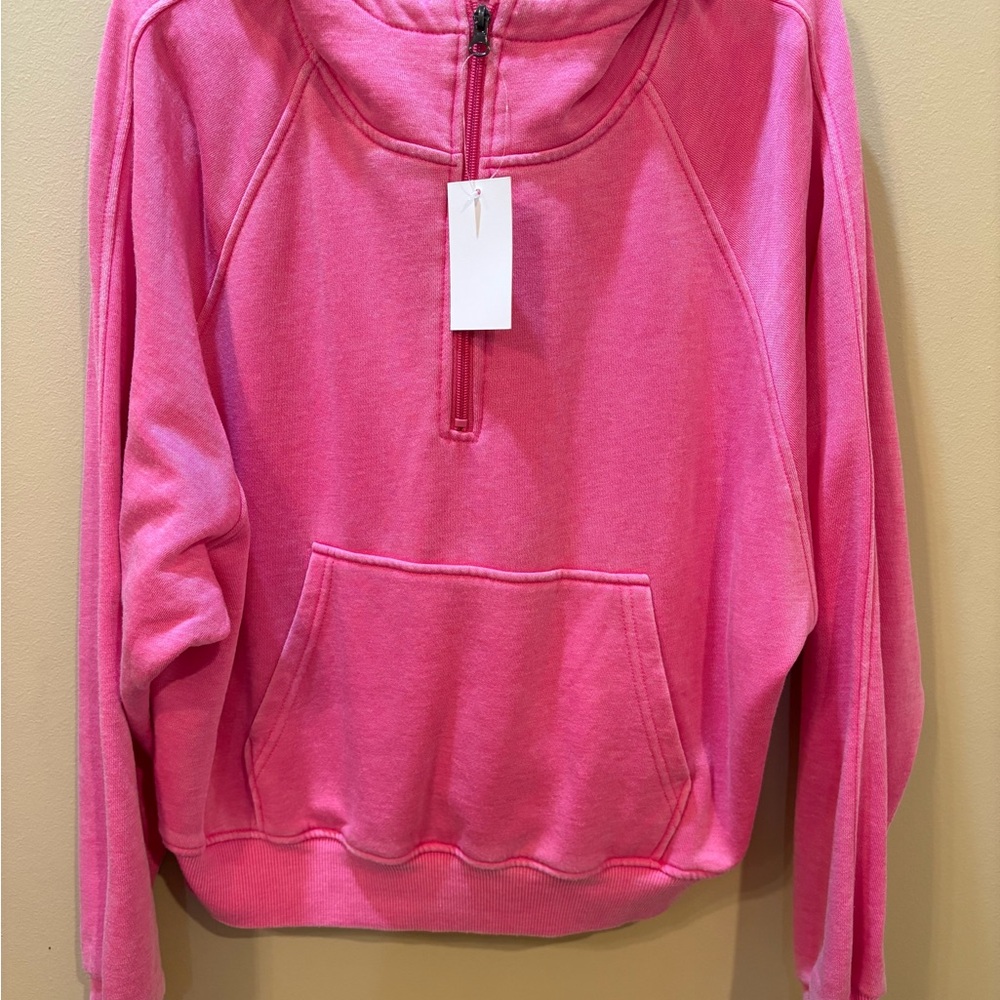 Girlie Girl Originals 1/2 Zip Hot Pink Women's Hoodie NWT